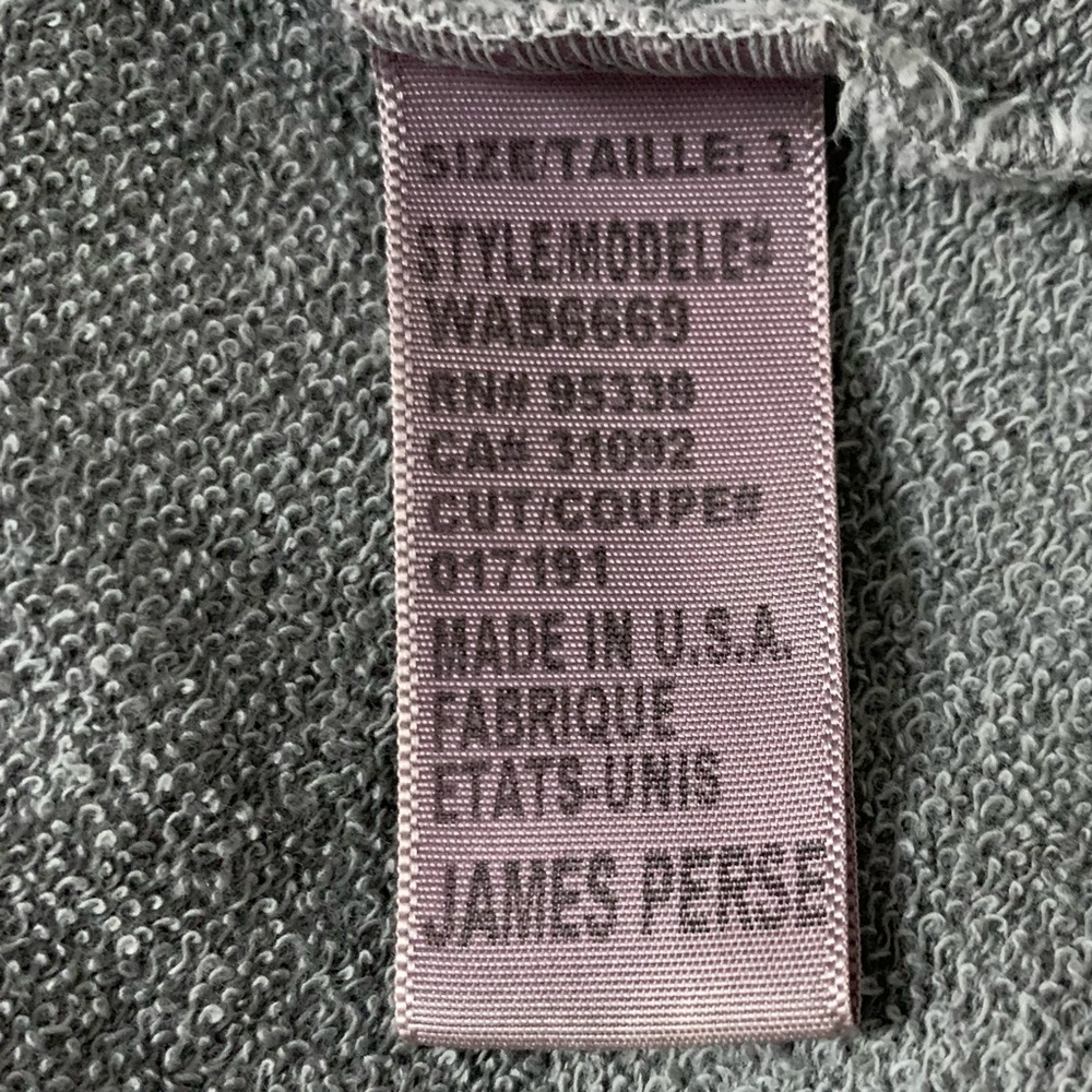 James Perse Hoodie Sweatshirt Dress Womens 3/L Raglan French Terry Athleisure - Picture 15 of 16